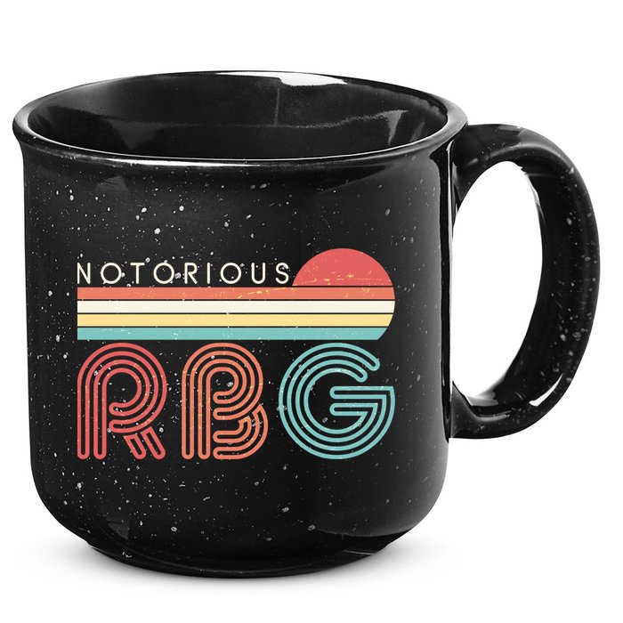 Retro Sun Notorious RBG Ruth Bader Ginsburg Tribute 15oz Campfire Ceramic Mug