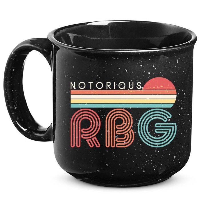 Retro Sun Notorious RBG Ruth Bader Ginsburg Tribute 15oz Campfire Ceramic Mug