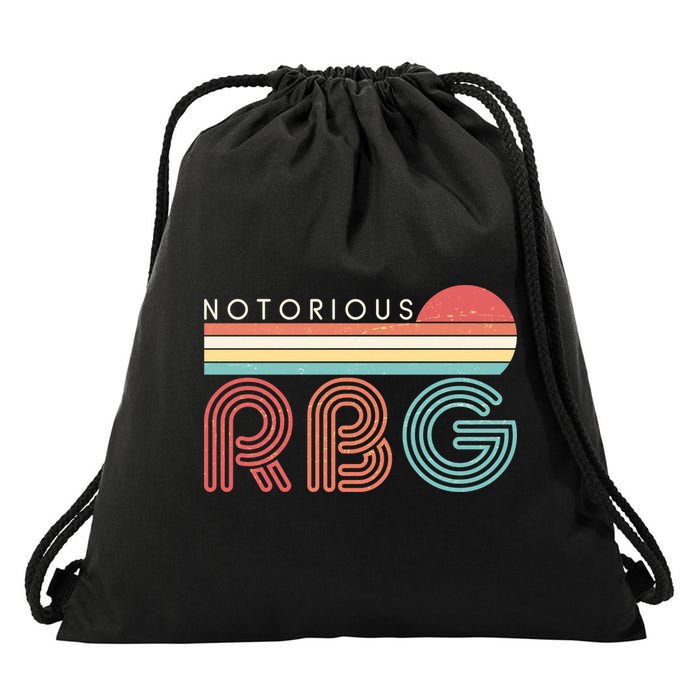 Retro Sun Notorious RBG Ruth Bader Ginsburg Tribute Drawstring Bag