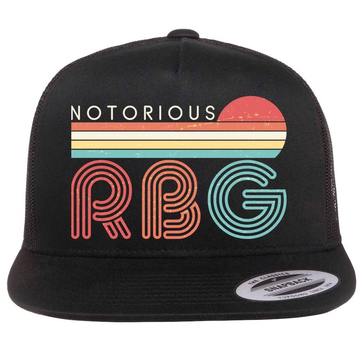 Retro Sun Notorious RBG Ruth Bader Ginsburg Tribute Flat Bill Trucker Hat