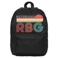 Retro Sun Notorious RBG Ruth Bader Ginsburg Tribute 16 in Basic Backpack