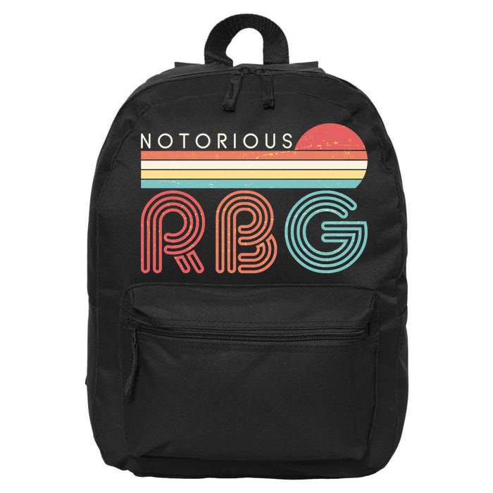 Retro Sun Notorious RBG Ruth Bader Ginsburg Tribute 16 in Basic Backpack