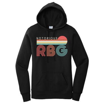 Retro Sun Notorious RBG Ruth Bader Ginsburg Tribute Women's Pullover Hoodie