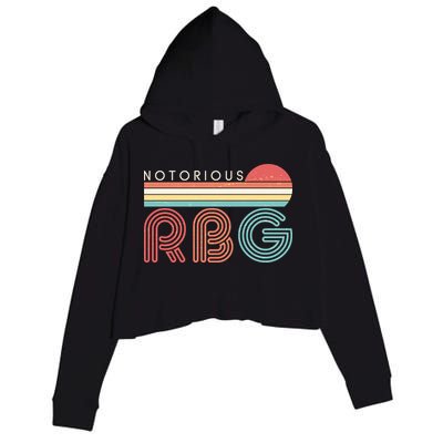Retro Sun Notorious RBG Ruth Bader Ginsburg Tribute Crop Fleece Hoodie