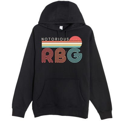 Retro Sun Notorious RBG Ruth Bader Ginsburg Tribute Premium Pullover Hoodie