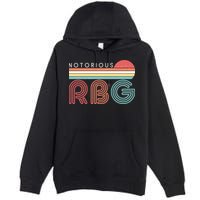 Retro Sun Notorious RBG Ruth Bader Ginsburg Tribute Premium Pullover Hoodie