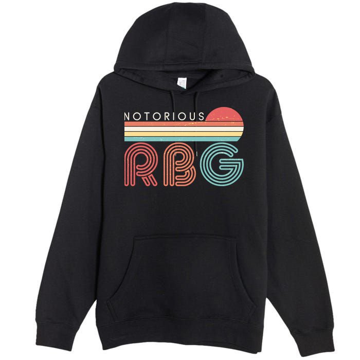 Retro Sun Notorious RBG Ruth Bader Ginsburg Tribute Premium Pullover Hoodie