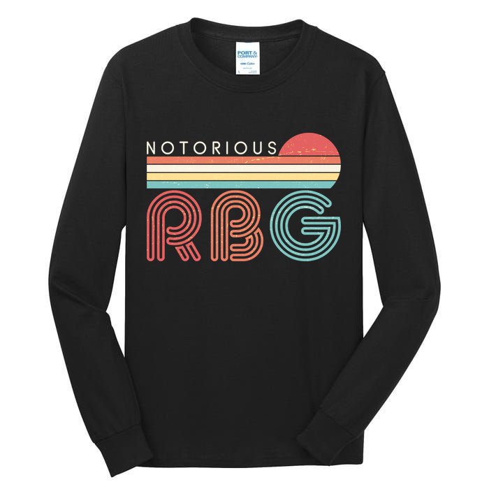 Retro Sun Notorious RBG Ruth Bader Ginsburg Tribute Tall Long Sleeve T-Shirt