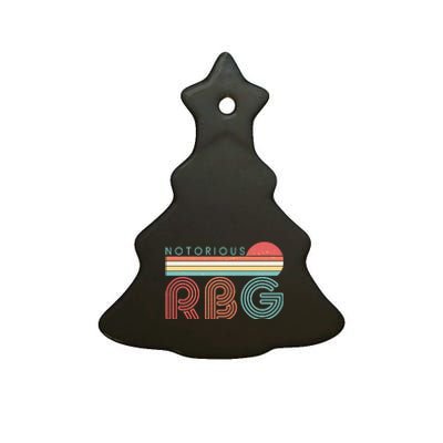 Retro Sun Notorious RBG Ruth Bader Ginsburg Tribute Ceramic Tree Ornament