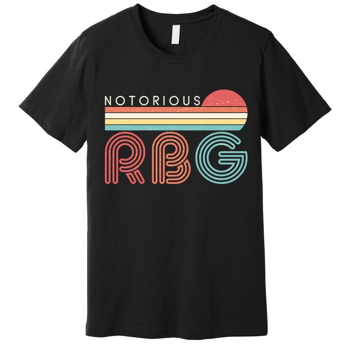 Retro Sun Notorious RBG Ruth Bader Ginsburg Tribute Premium T-Shirt