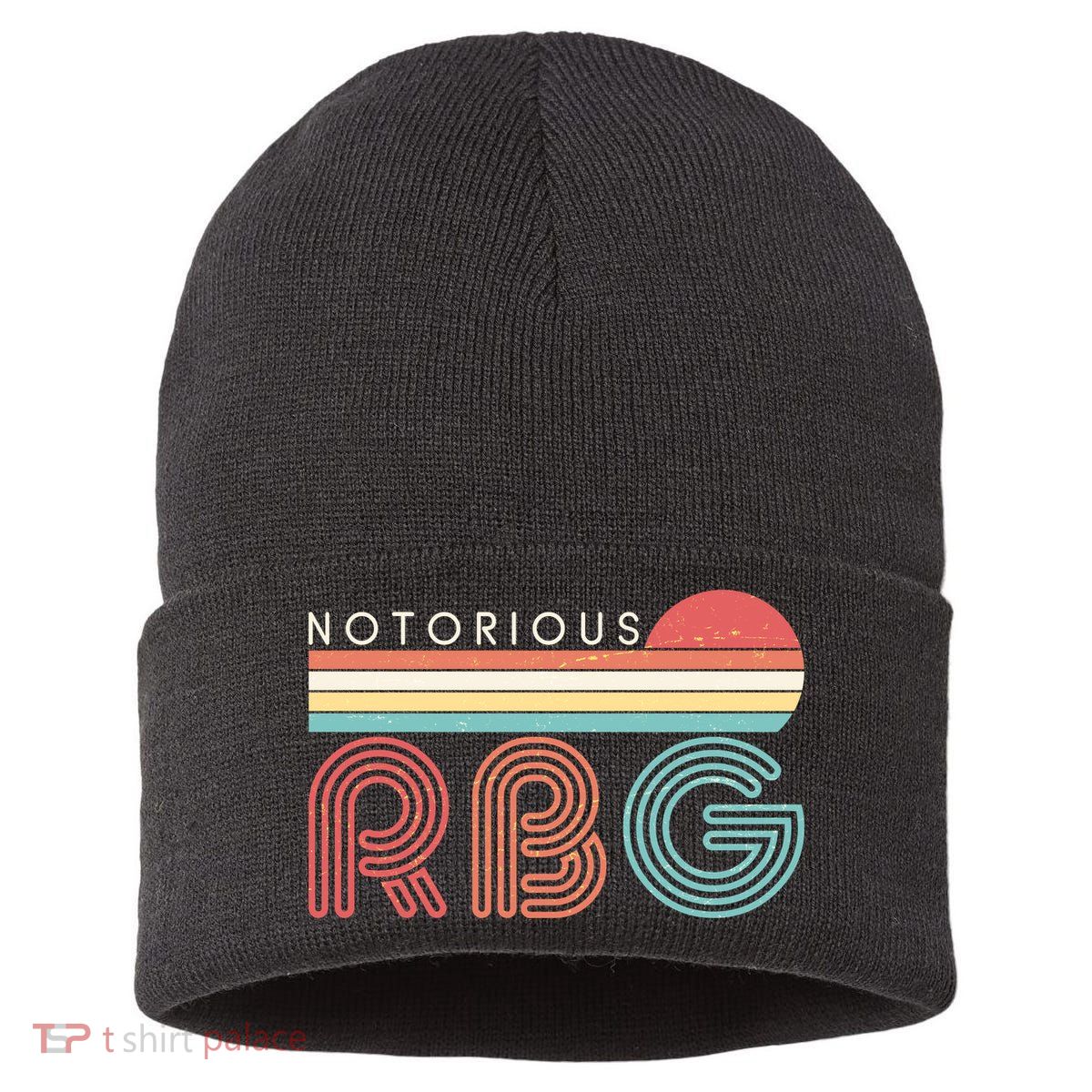 Retro Sun Notorious RBG Ruth Bader Ginsburg Tribute Sustainable Knit Beanie