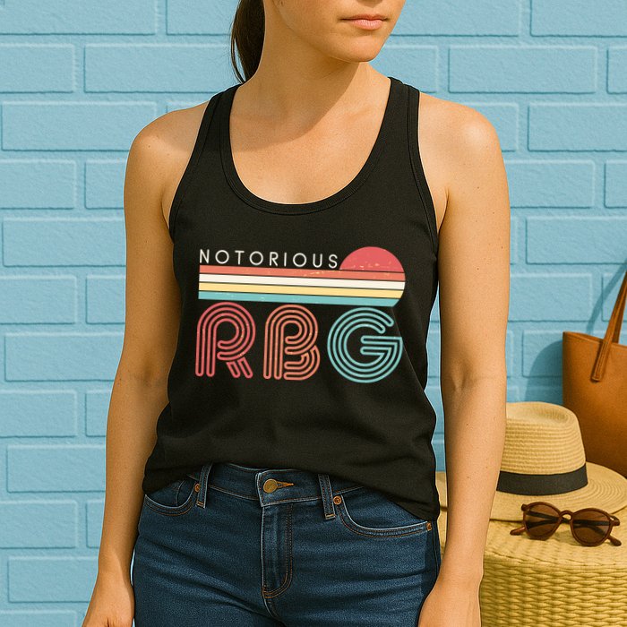 Retro Sun Notorious RBG Ruth Bader Ginsburg Tribute Womens Tank Top