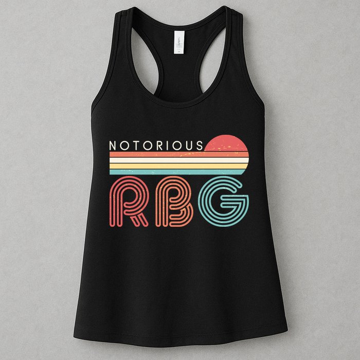 Retro Sun Notorious RBG Ruth Bader Ginsburg Tribute Womens Tank Top