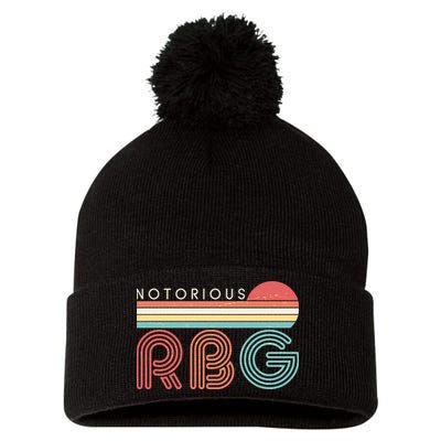 Retro Sun Notorious RBG Ruth Bader Ginsburg Tribute Pom Pom 12in Knit Beanie