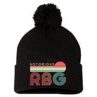 Retro Sun Notorious RBG Ruth Bader Ginsburg Tribute Pom Pom 12in Knit Beanie