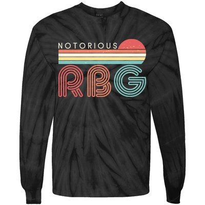Retro Sun Notorious RBG Ruth Bader Ginsburg Tribute Tie-Dye Long Sleeve Shirt
