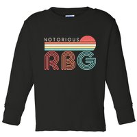 Retro Sun Notorious RBG Ruth Bader Ginsburg Tribute Toddler Long Sleeve Shirt