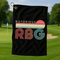 Retro Sun Notorious RBG Ruth Bader Ginsburg Tribute Golf Towel