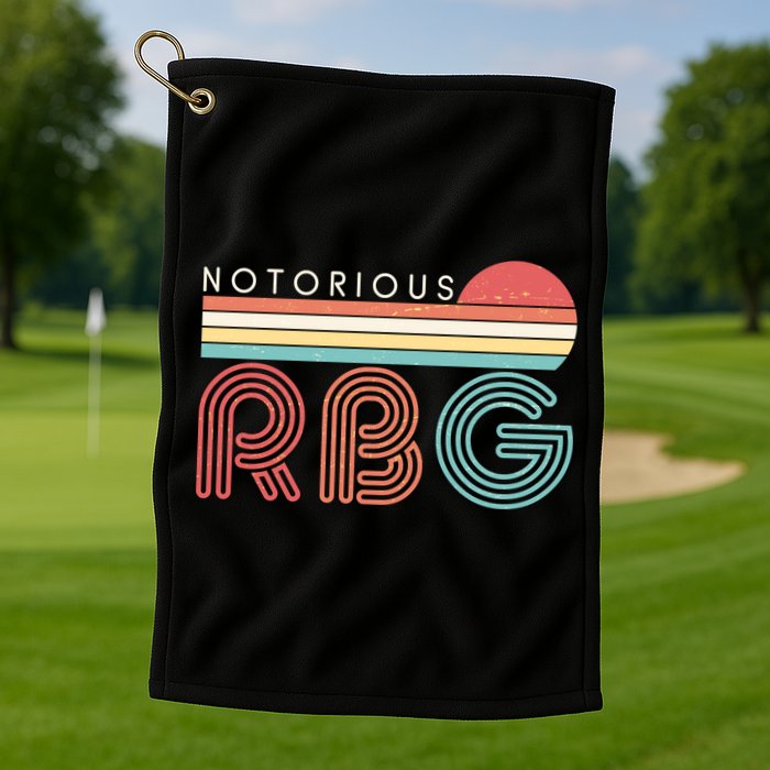 Retro Sun Notorious RBG Ruth Bader Ginsburg Tribute Golf Towel