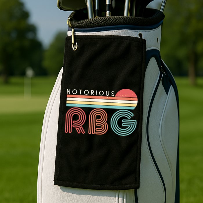 Retro Sun Notorious RBG Ruth Bader Ginsburg Tribute Golf Towel