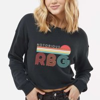 Retro Sun Notorious RBG Ruth Bader Ginsburg Tribute Cropped Pullover Crew