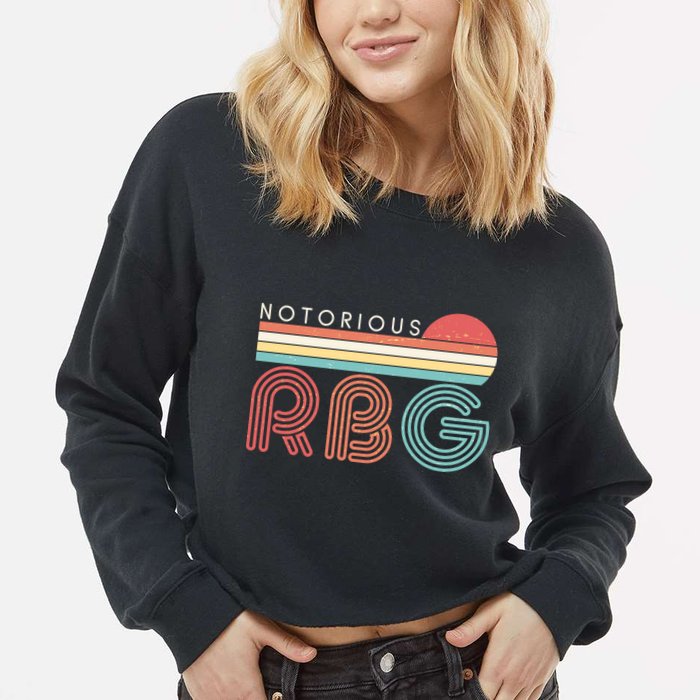 Retro Sun Notorious RBG Ruth Bader Ginsburg Tribute Cropped Pullover Crew