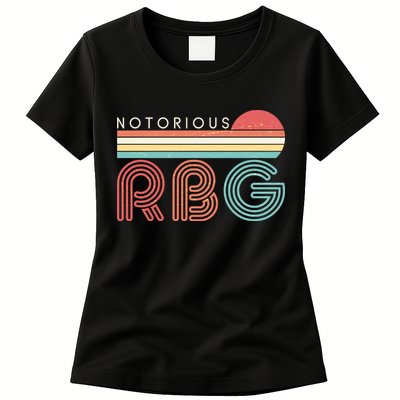 Retro Sun Notorious RBG Ruth Bader Ginsburg Tribute Womens T-Shirt