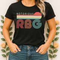 Retro Sun Notorious RBG Ruth Bader Ginsburg Tribute Womens T-Shirt