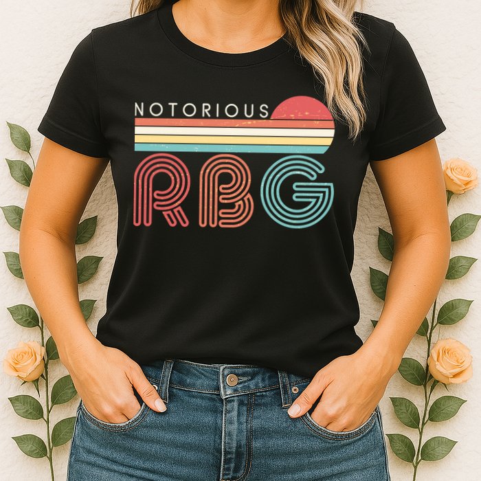 Retro Sun Notorious RBG Ruth Bader Ginsburg Tribute Womens T-Shirt
