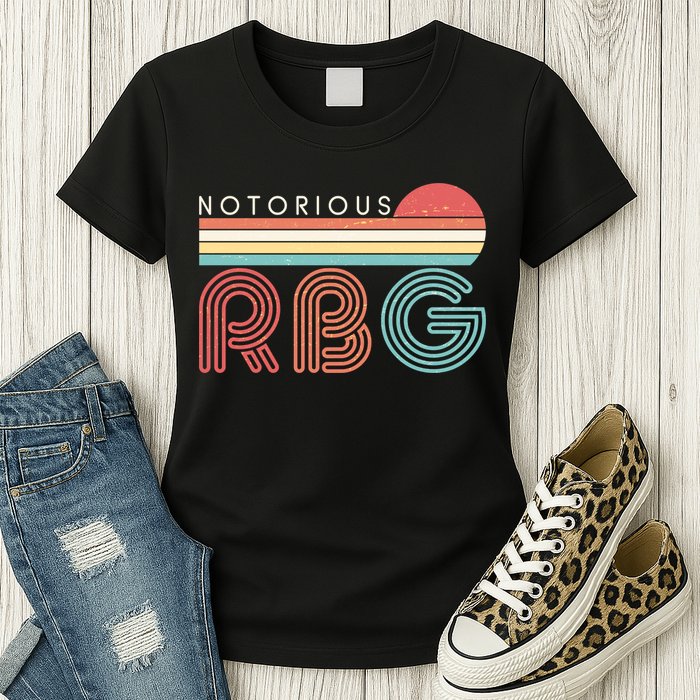 Retro Sun Notorious RBG Ruth Bader Ginsburg Tribute Womens T-Shirt