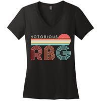 Retro Sun Notorious RBG Ruth Bader Ginsburg Tribute Women's V-Neck T-Shirt