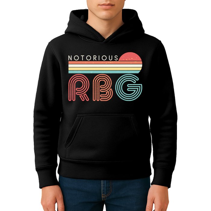 Retro Sun Notorious RBG Ruth Bader Ginsburg Tribute Kids Hoodie