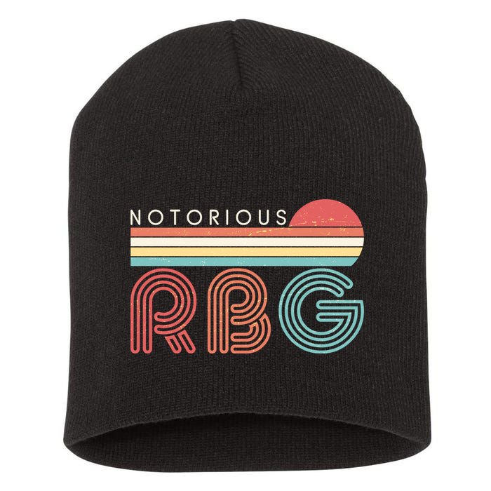 Retro Sun Notorious RBG Ruth Bader Ginsburg Tribute Short Acrylic Beanie