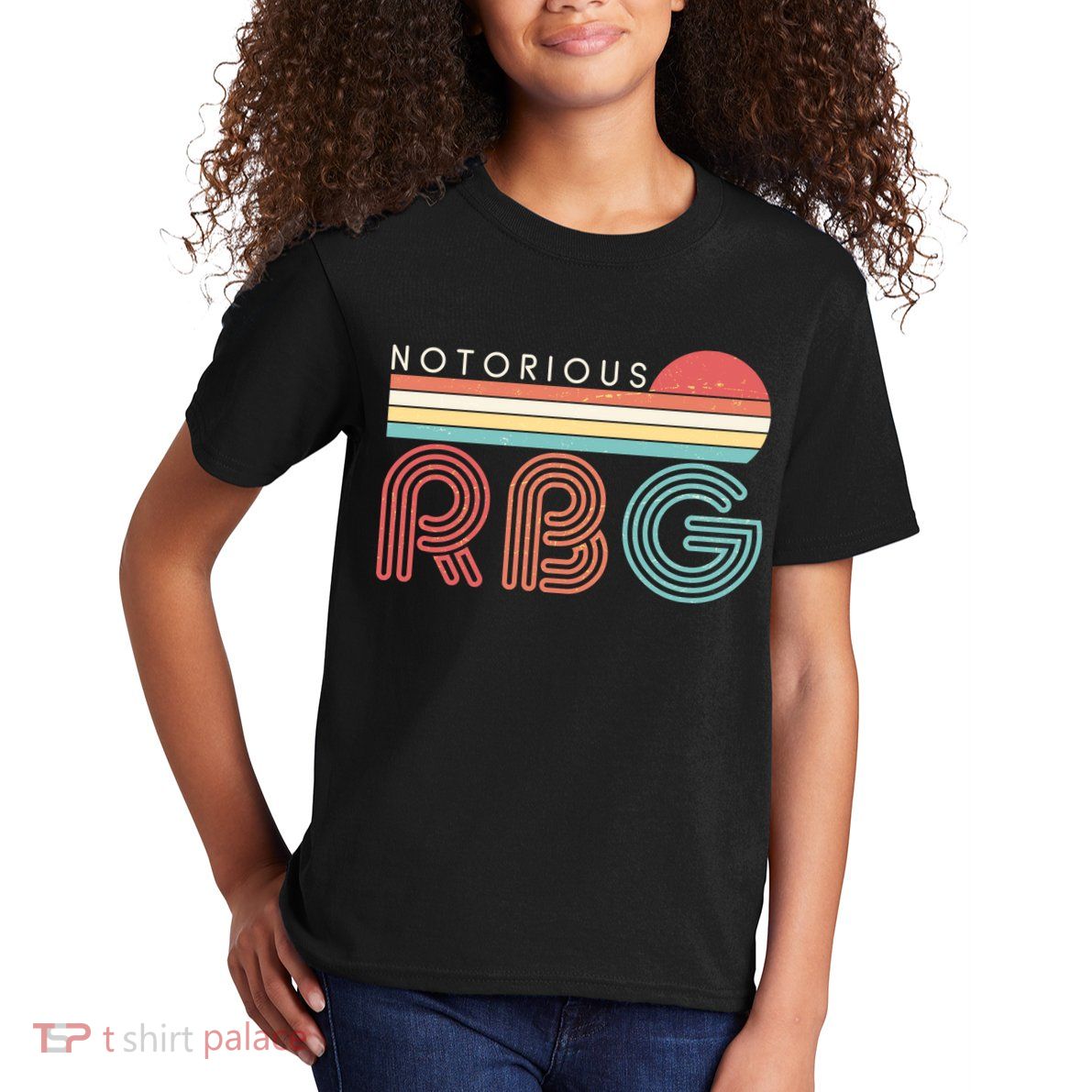 Retro Sun Notorious RBG Ruth Bader Ginsburg Tribute Kids T-Shirt