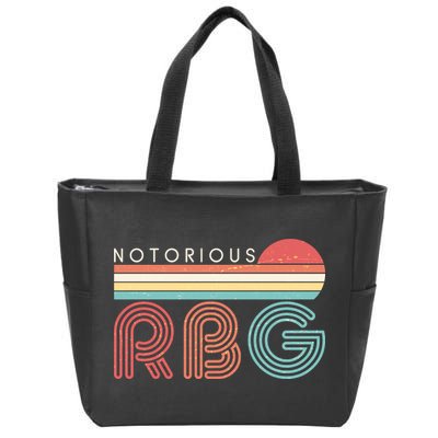Retro Sun Notorious RBG Ruth Bader Ginsburg Tribute Zip Tote Bag