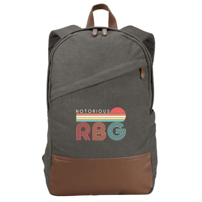 Retro Sun Notorious RBG Ruth Bader Ginsburg Tribute Cotton Canvas Backpack