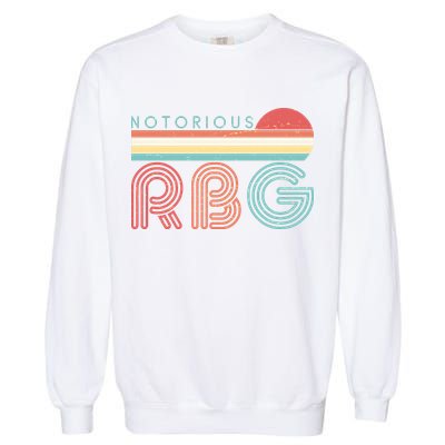 Retro Sun Notorious RBG Ruth Bader Ginsburg Tribute Garment-Dyed Sweatshirt