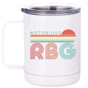 Retro Sun Notorious RBG Ruth Bader Ginsburg Tribute 12 oz Stainless Steel Tumbler Cup