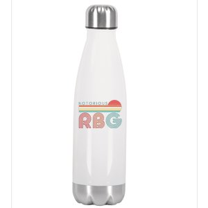 Retro Sun Notorious RBG Ruth Bader Ginsburg Tribute Stainless Steel Insulated Water Bottle