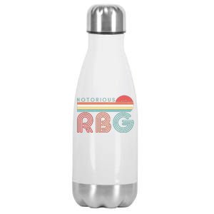 Retro Sun Notorious RBG Ruth Bader Ginsburg Tribute Stainless Steel Insulated Water Bottle