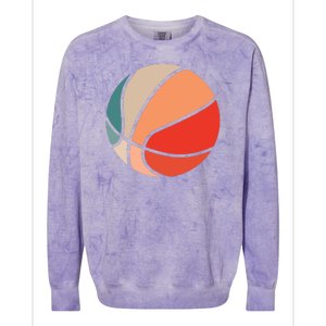 Retro Sunset Basketball Colorblast Crewneck Sweatshirt