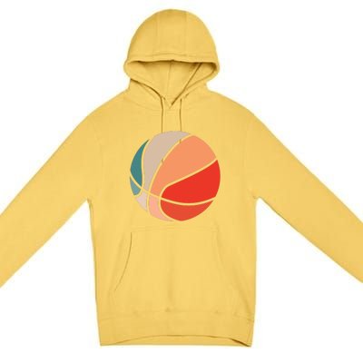 Retro Sunset Basketball Premium Pullover Hoodie