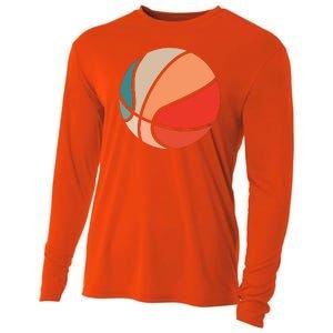 Retro Sunset Basketball Cooling Performance Long Sleeve Crew