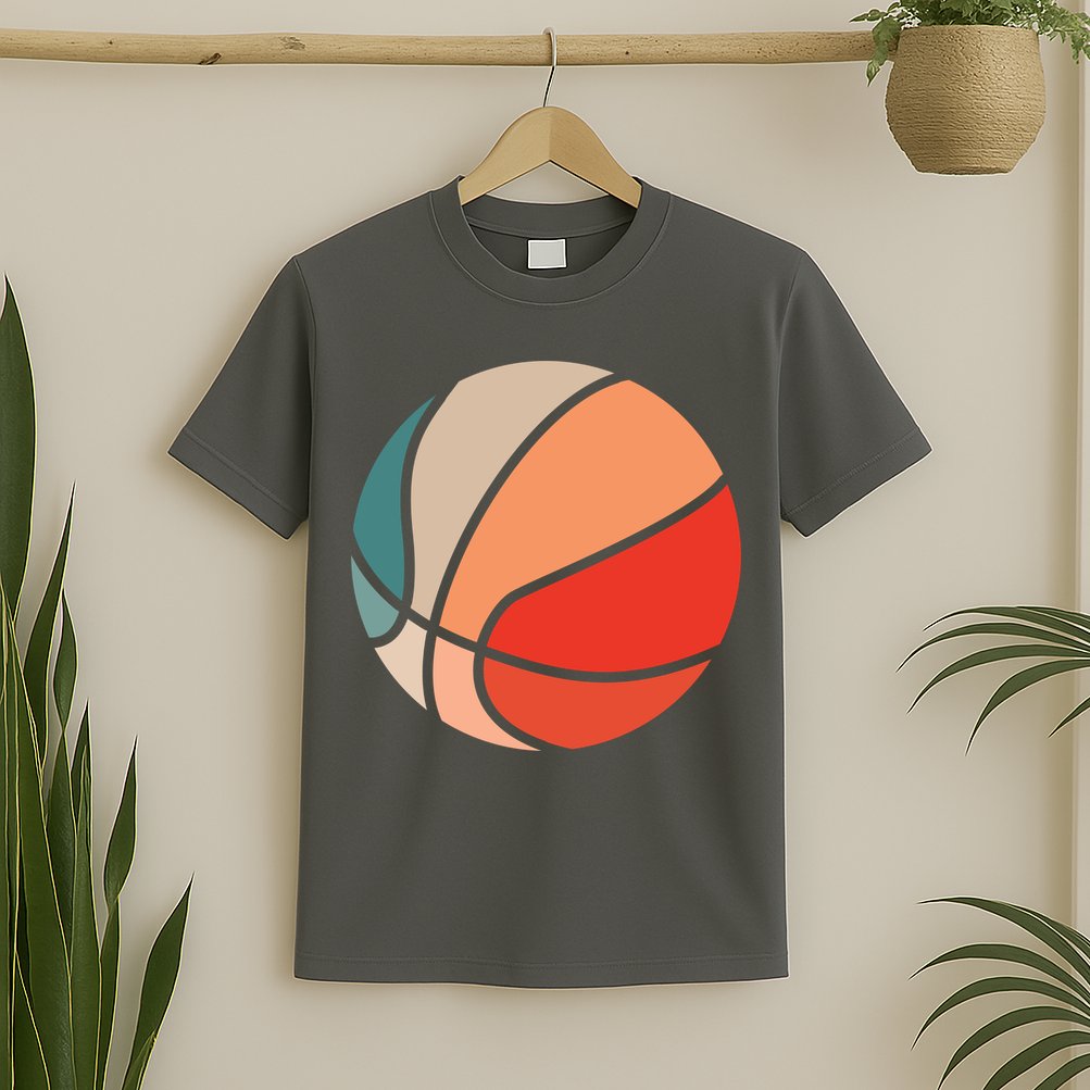 Retro Sunset Basketball T-Shirt