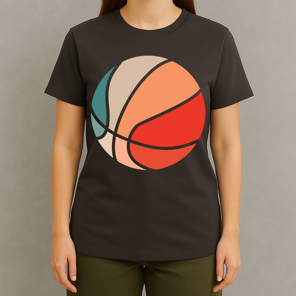 Retro Sunset Basketball T-Shirt