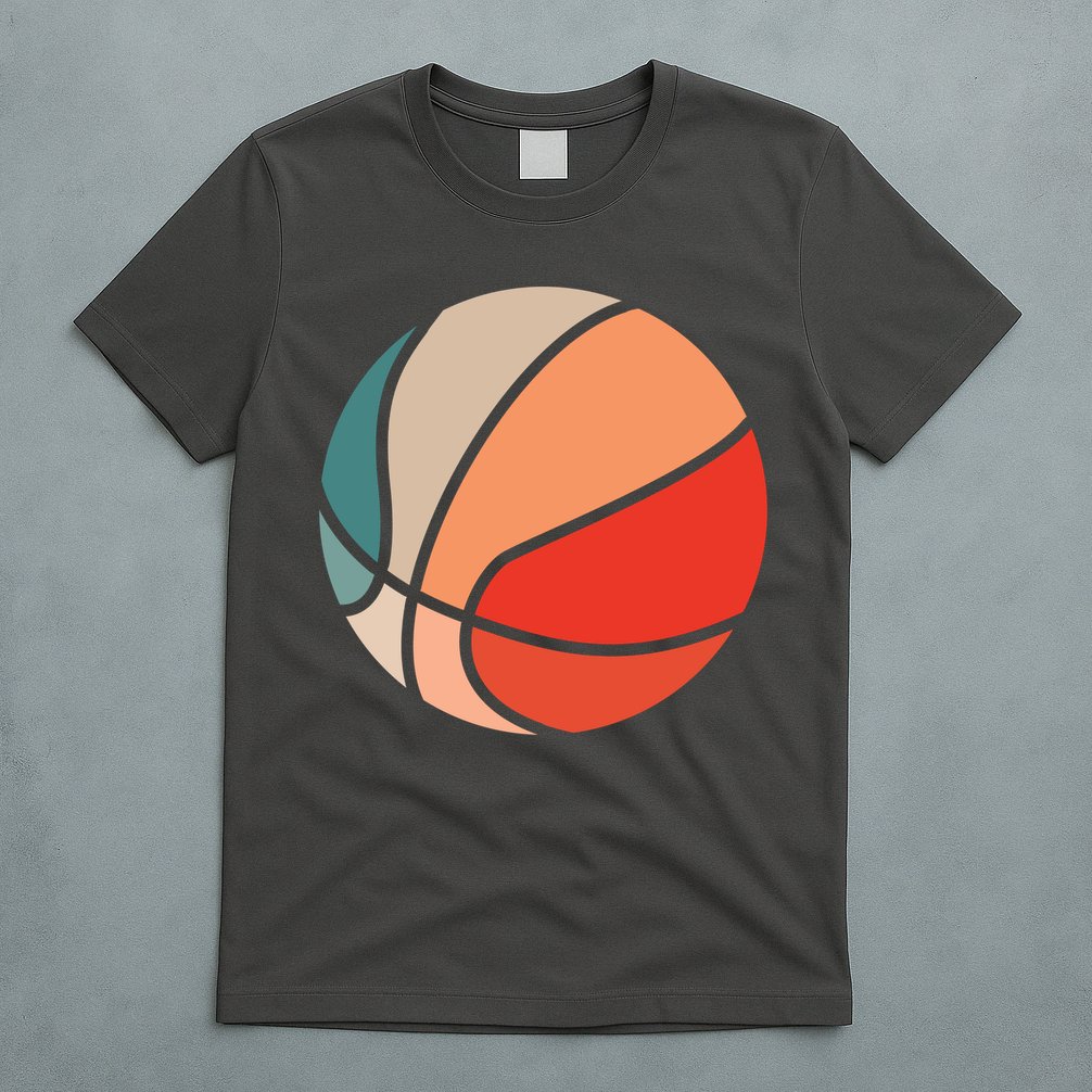 Retro Sunset Basketball T-Shirt