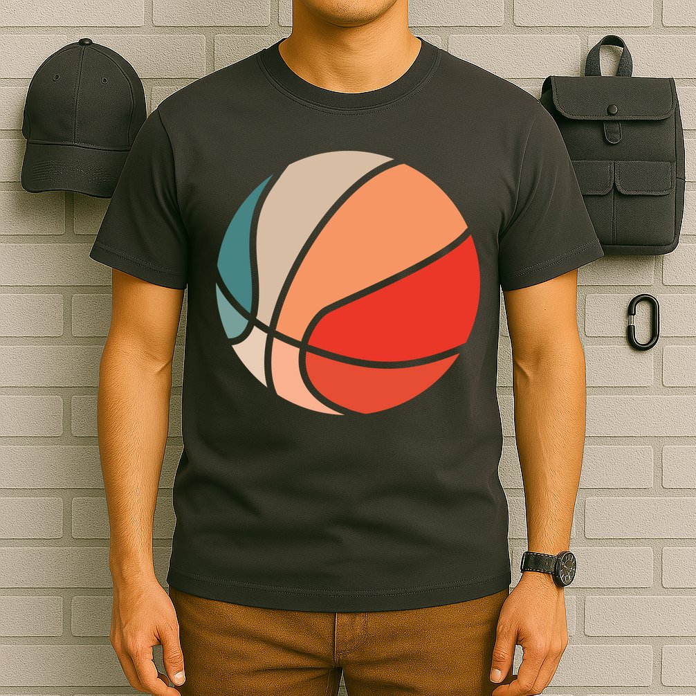 Retro Sunset Basketball T-Shirt