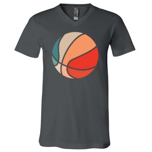 Retro Sunset Basketball V-Neck T-Shirt