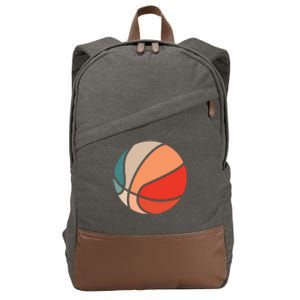 Retro Sunset Basketball Cotton Canvas Backpack