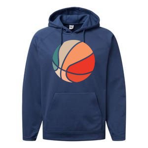 Retro Sunset Basketball Performance Fleece Hoodie